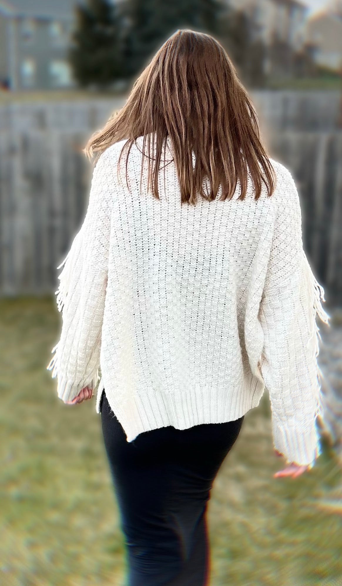 Asos Design Cable Knit Fringe Sweater